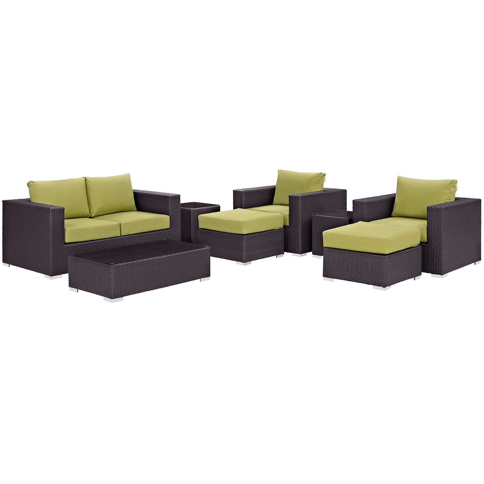 Modway Convene 8 Piece Outdoor Patio Sofa Set | Outdoor Sofas, Loveseats & Sectionals | Modishstore-38
