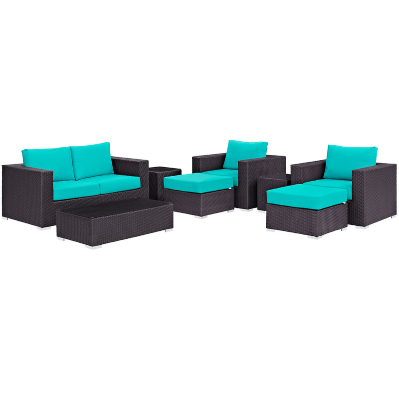 Modway Convene 8 Piece Outdoor Patio Sofa Set - EEI-2159 | Outdoor Sofas, Loveseats & Sectionals | Modishstore - 2
