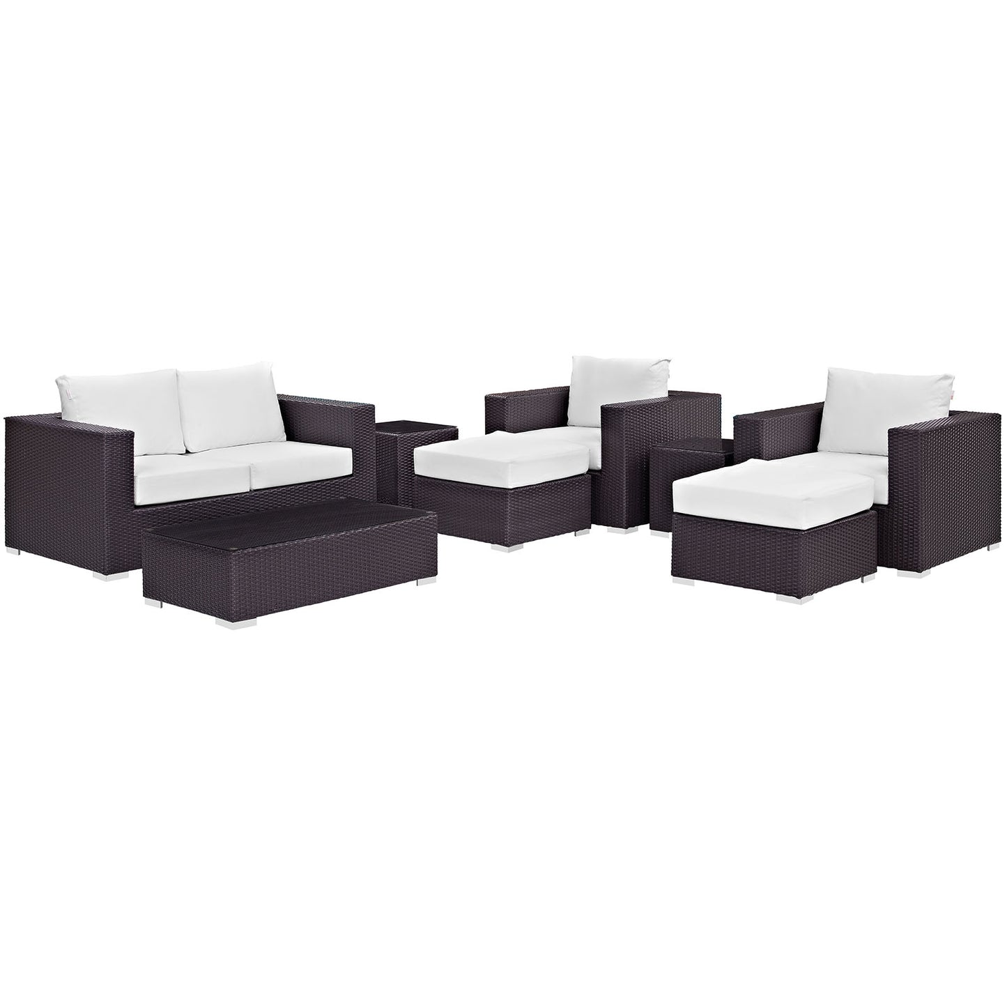 Modway Convene 8 Piece Outdoor Patio Sofa Set | Outdoor Sofas, Loveseats & Sectionals | Modishstore-35