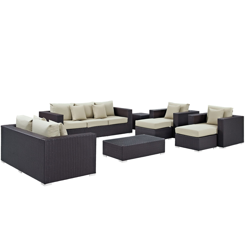 Modway Convene 9 Piece Outdoor Patio Sofa Set - EEI-2161 - EEI-2161 | Outdoor Sofas, Loveseats & Sectionals | Modishstore - 6