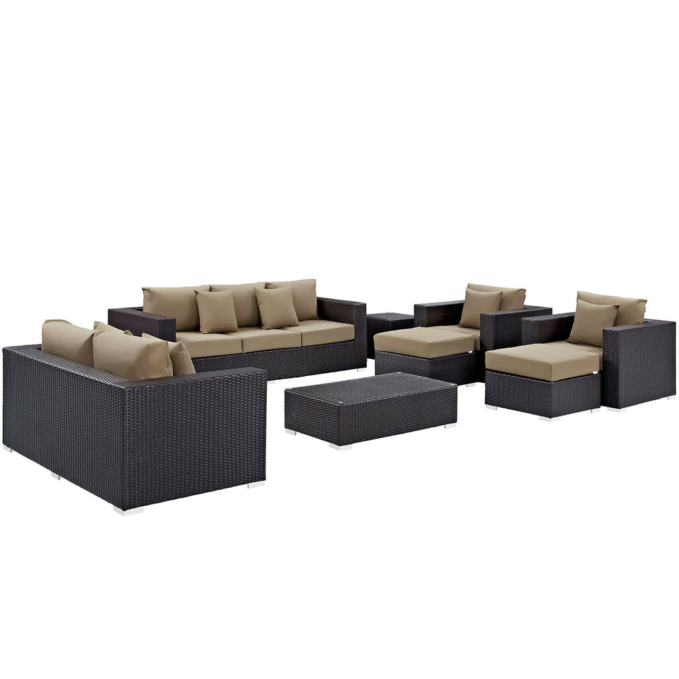 Modway Convene 9 Piece Outdoor Patio Sofa Set - EEI-2161 - EEI-2161 | Outdoor Sofas, Loveseats & Sectionals | Modishstore - 5