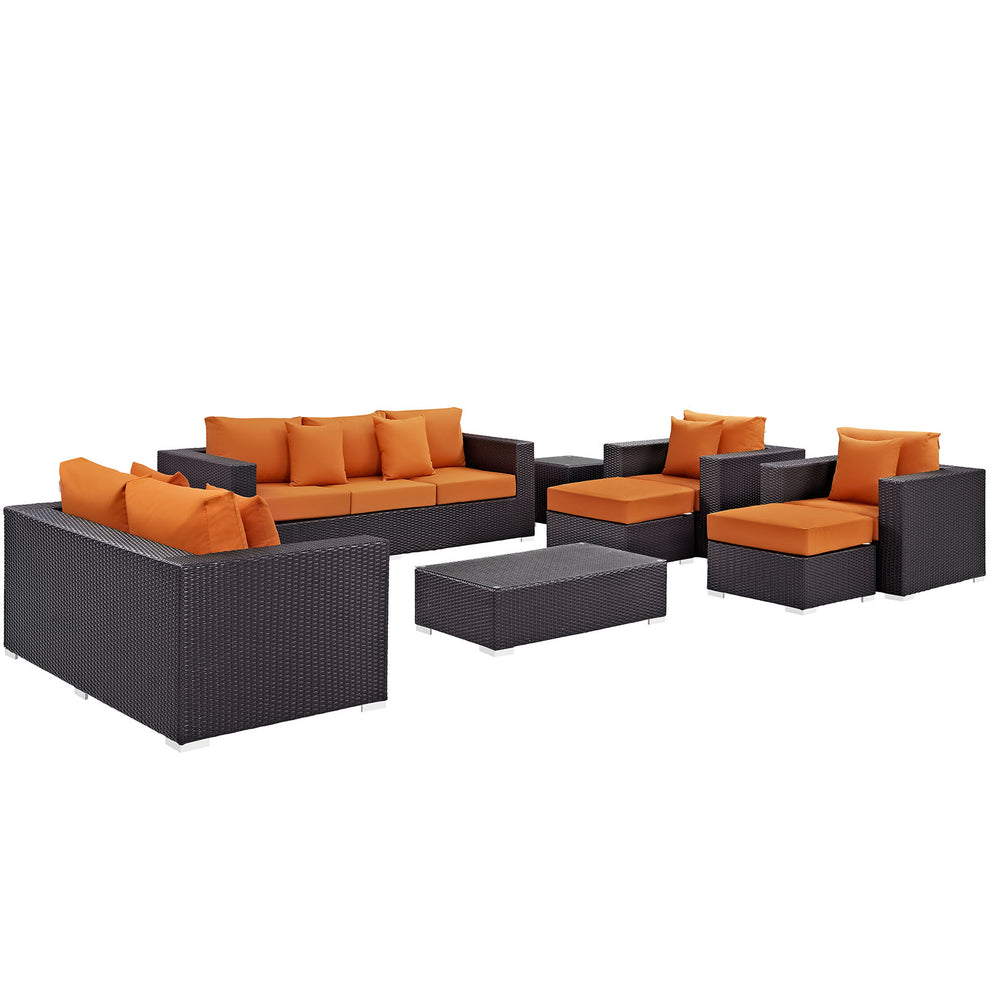 Modway Convene 9 Piece Outdoor Patio Sofa Set - EEI-2161 - EEI-2161 | Outdoor Sofas, Loveseats & Sectionals | Modishstore - 4