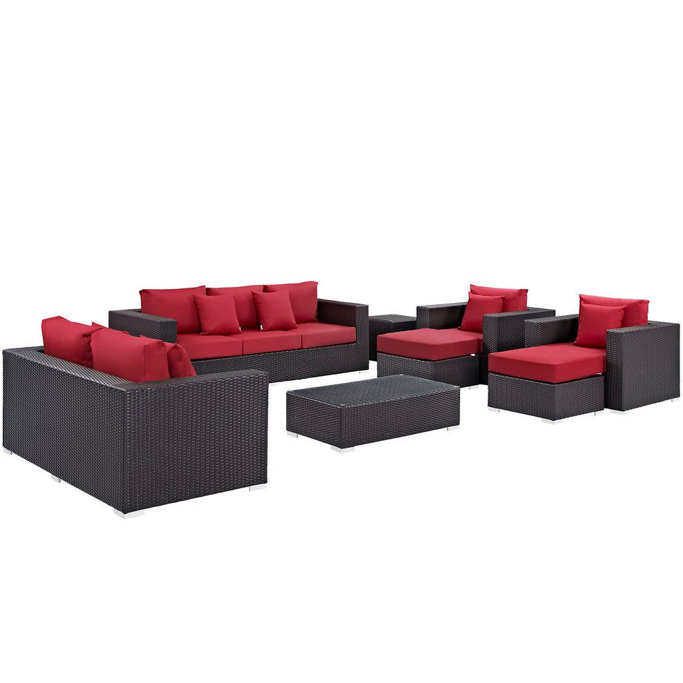 Modway Convene 9 Piece Outdoor Patio Sofa Set - EEI-2161 - EEI-2161 | Outdoor Sofas, Loveseats & Sectionals | Modishstore - 2