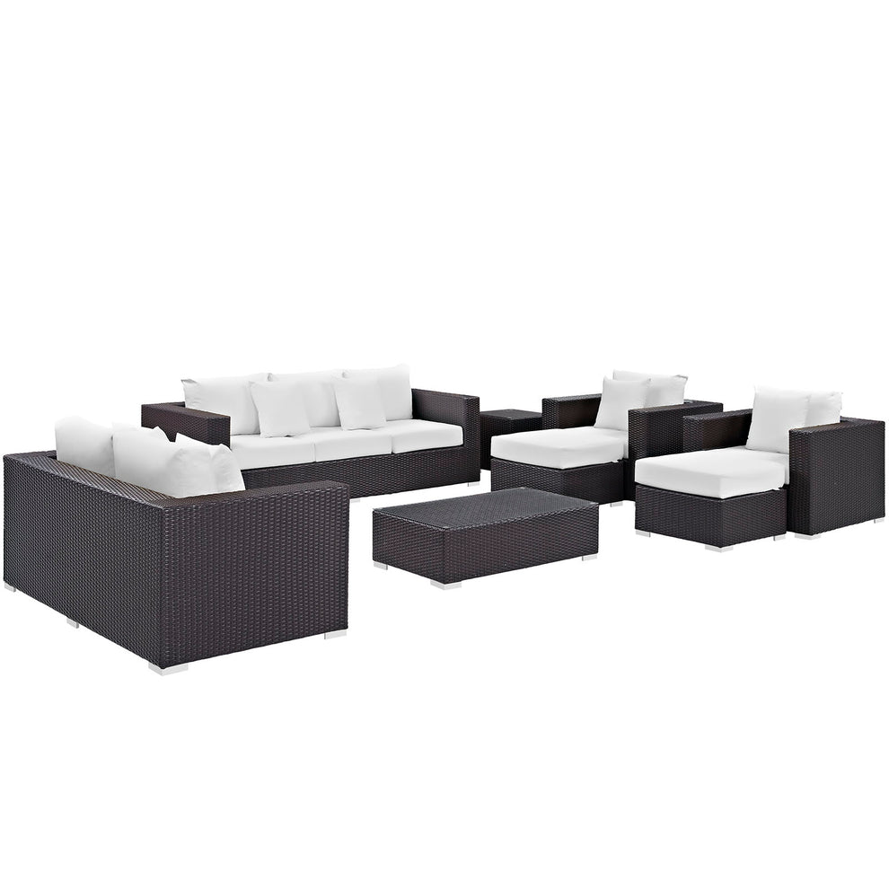 Modway Convene 9 Piece Outdoor Patio Sofa Set - EEI-2161 - EEI-2161 | Outdoor Sofas, Loveseats & Sectionals | Modishstore - 1