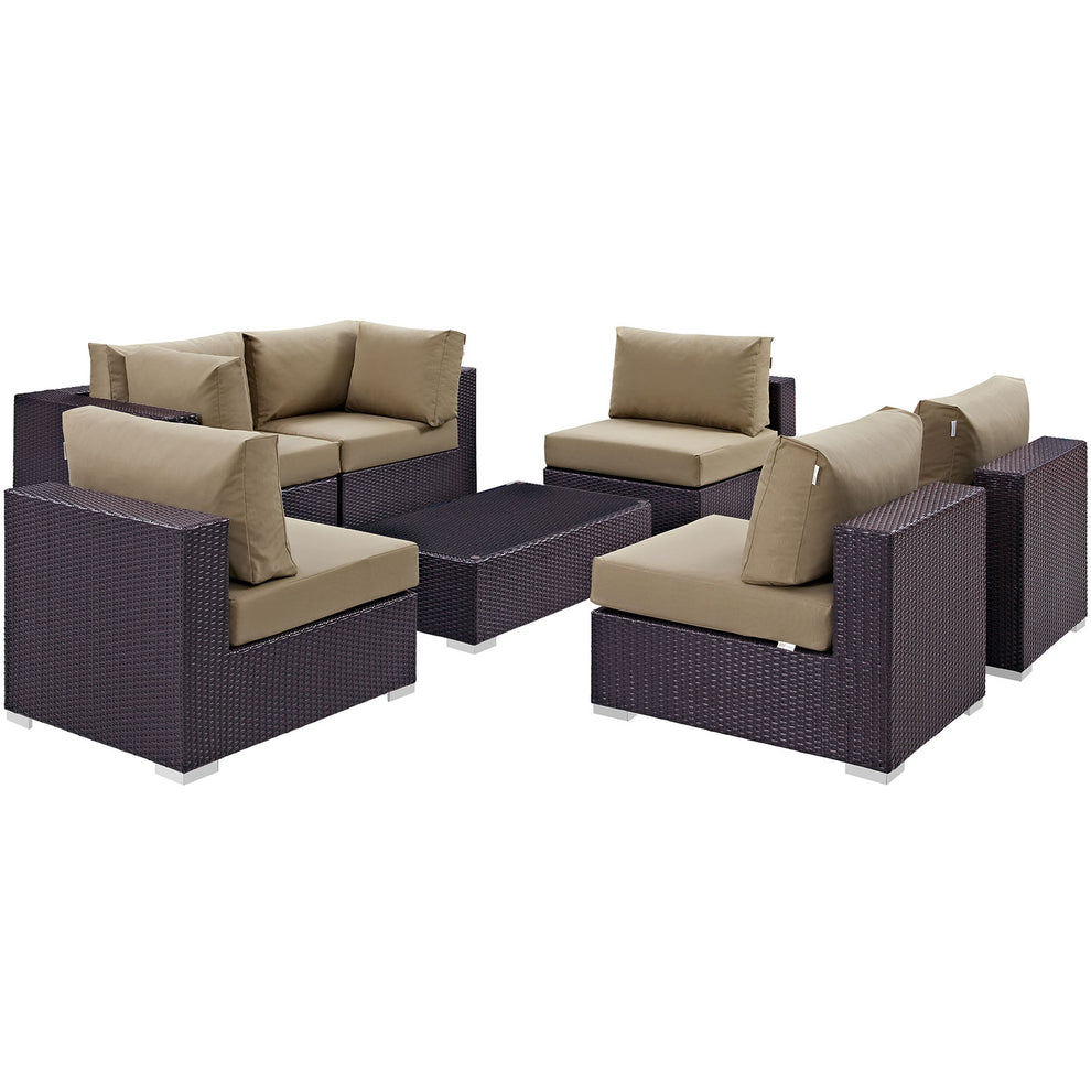 Modway Convene 7 Piece Outdoor Patio Sectional Set - EEI-2164 - EEI-2164 | Outdoor Sofas, Loveseats & Sectionals | Modishstore - 6