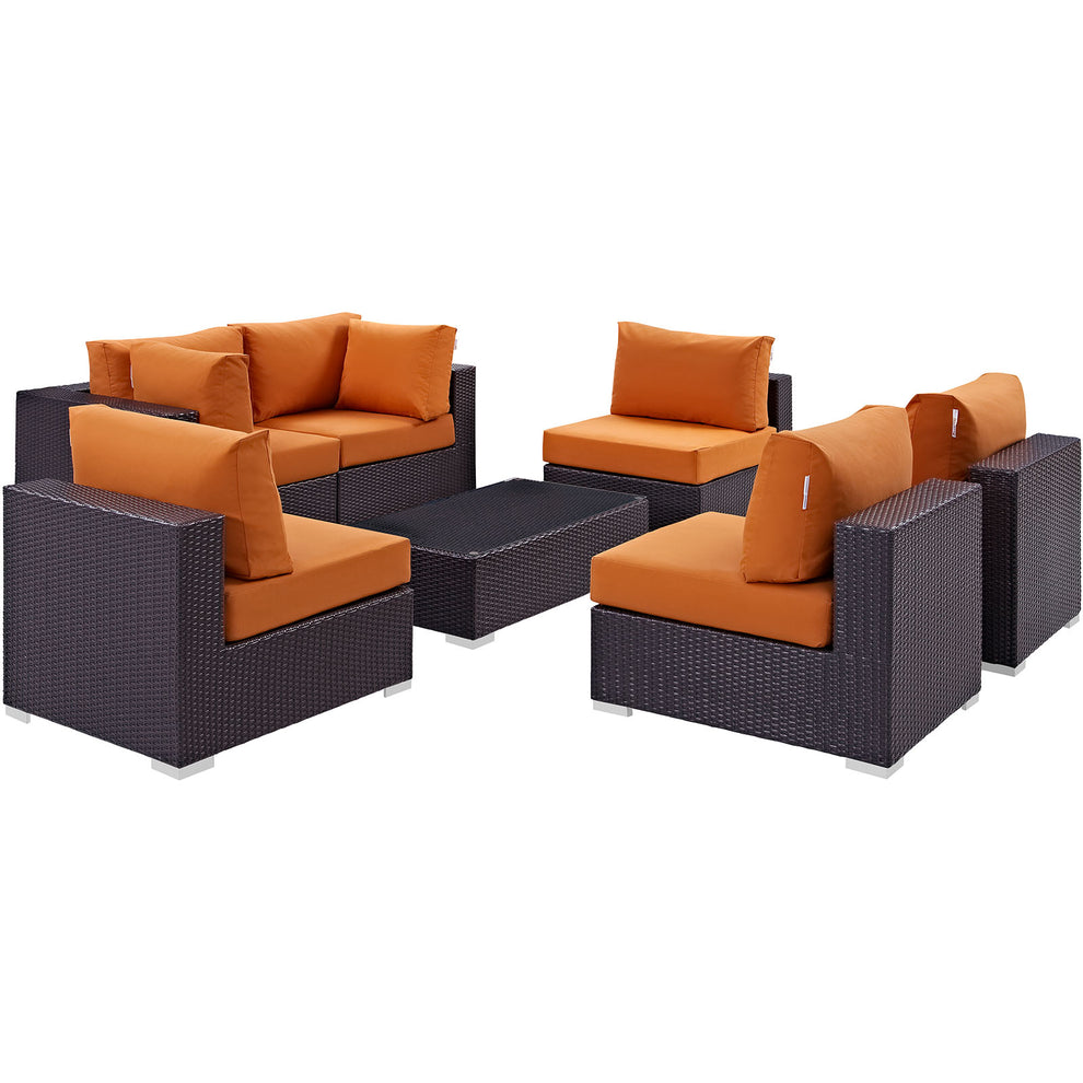 Modway Convene 7 Piece Outdoor Patio Sectional Set - EEI-2164 - EEI-2164 | Outdoor Sofas, Loveseats & Sectionals | Modishstore - 5