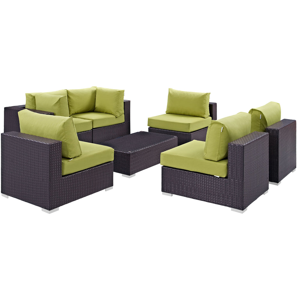 Modway Convene 7 Piece Outdoor Patio Sectional Set - EEI-2164 - EEI-2164 | Outdoor Sofas, Loveseats & Sectionals | Modishstore - 4