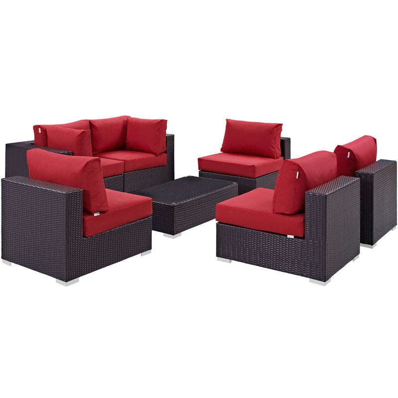 Modway Convene 7 Piece Outdoor Patio Sectional Set - EEI-2164 - EEI-2164 | Outdoor Sofas, Loveseats & Sectionals | Modishstore - 3