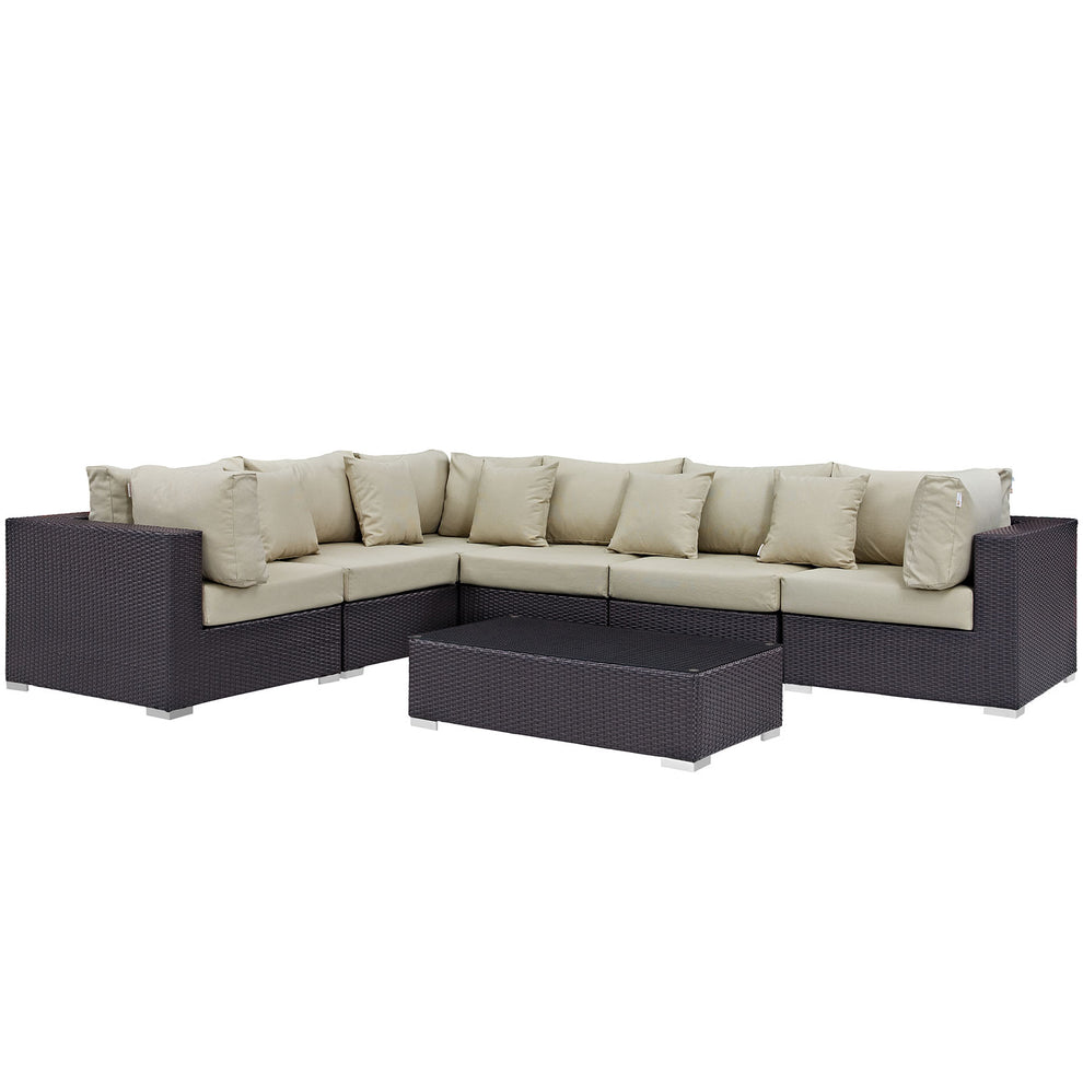 Modway Convene 7 Piece Outdoor Patio Sectional Set - EEI-2168 - EEI-2168 | Outdoor Sofas, Loveseats & Sectionals | Modishstore - 5