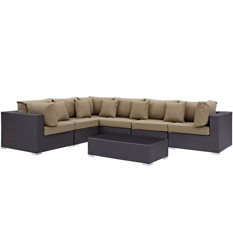Modway Convene 7 Piece Outdoor Patio Sectional Set - EEI-2168 - EEI-2168 | Outdoor Sofas, Loveseats & Sectionals | Modishstore - 4