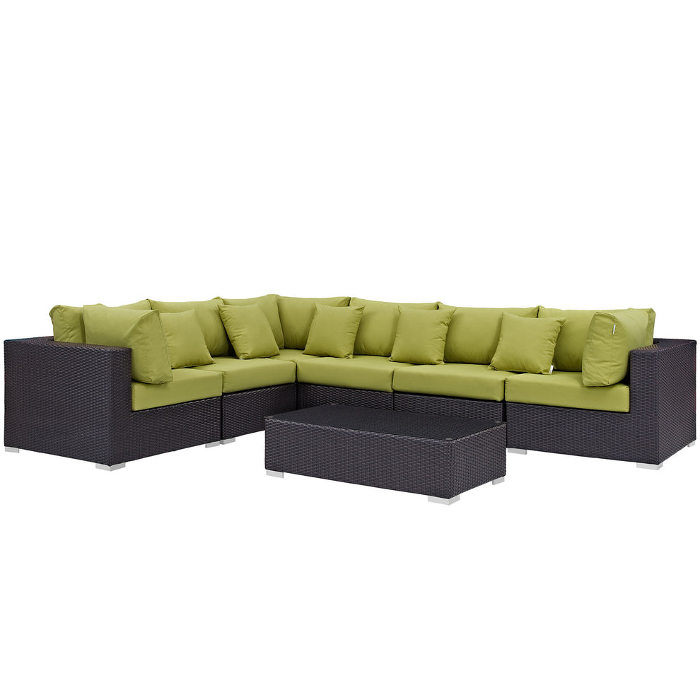 Modway Convene 7 Piece Outdoor Patio Sectional Set - EEI-2168 - EEI-2168 | Outdoor Sofas, Loveseats & Sectionals | Modishstore - 2