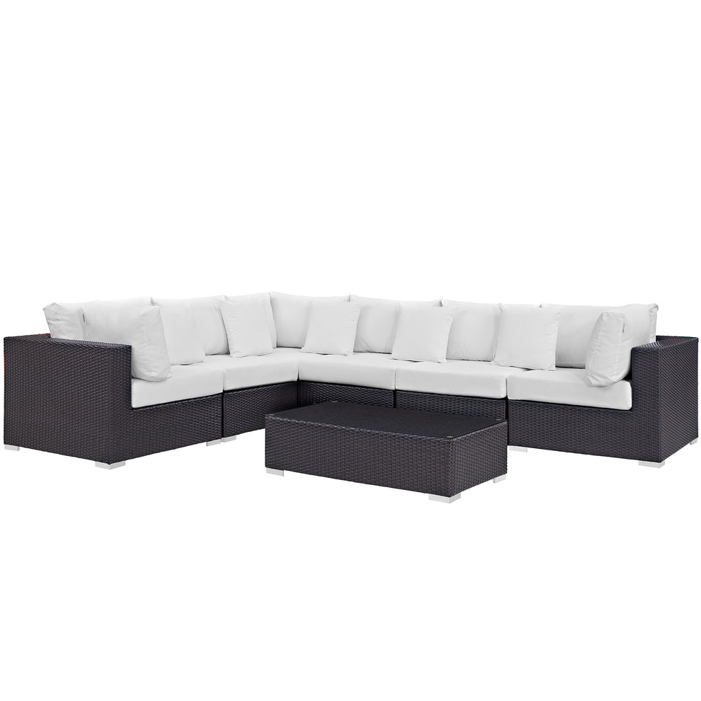 Modway Convene 7 Piece Outdoor Patio Sectional Set - EEI-2168 - EEI-2168 | Outdoor Sofas, Loveseats & Sectionals | Modishstore - 1