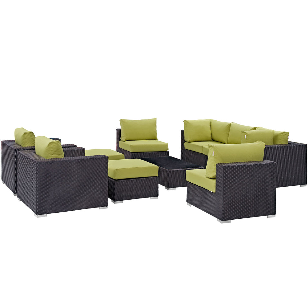 Modway Convene 10 Piece Outdoor Patio Sectional Set - EEI-2169 | Outdoor Sofas, Loveseats & Sectionals | Modishstore - 4