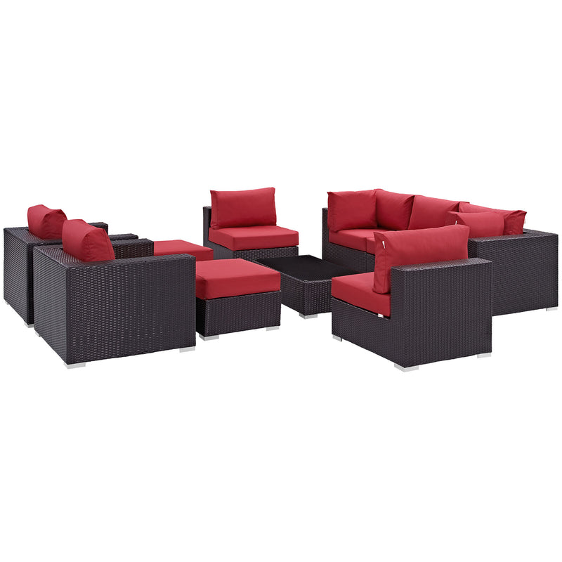 Modway Convene 10 Piece Outdoor Patio Sectional Set - EEI-2169 | Outdoor Sofas, Loveseats & Sectionals | Modishstore - 3