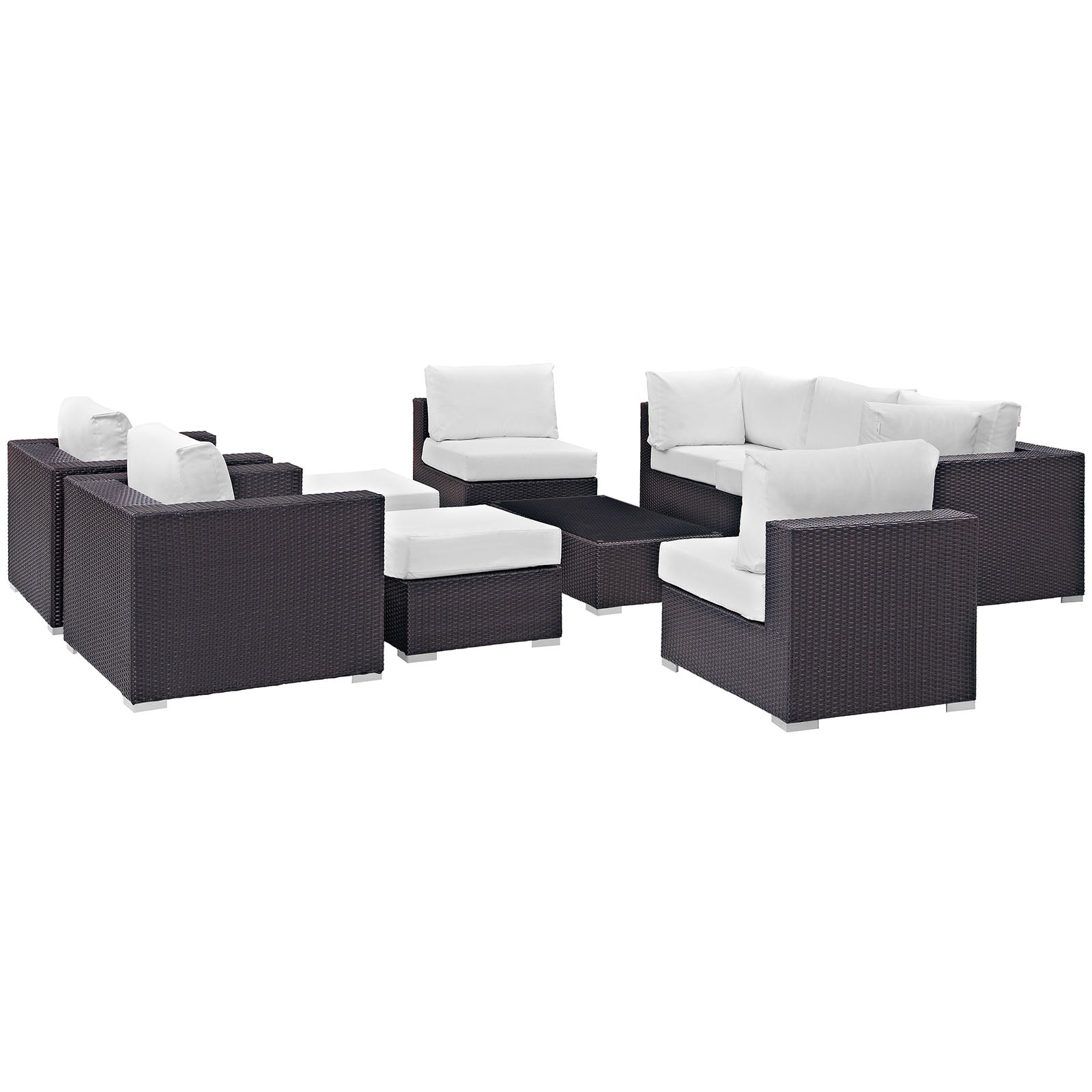 Modway Convene 10 Piece Outdoor Patio Sectional Set | Outdoor Sofas, Loveseats & Sectionals | Modishstore-21