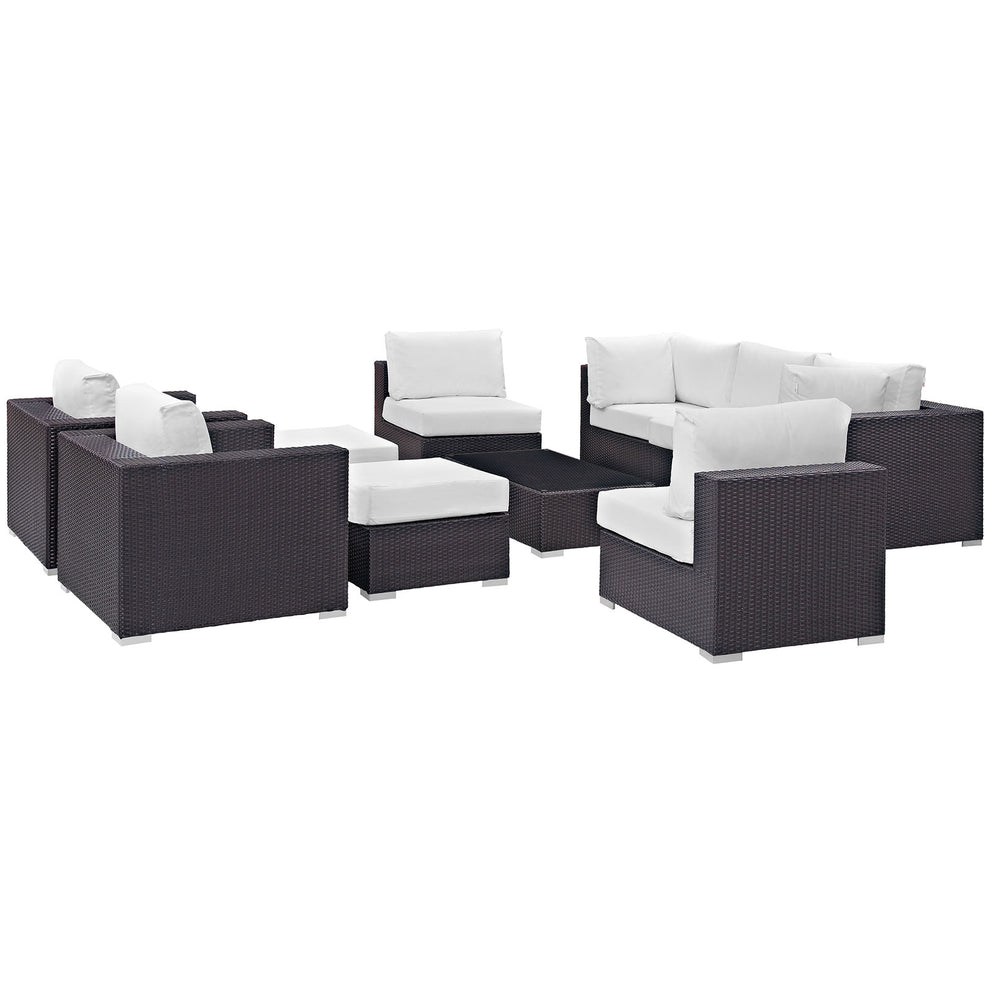 Modway Convene 10 Piece Outdoor Patio Sectional Set - EEI-2169 | Outdoor Sofas, Loveseats & Sectionals | Modishstore - 1