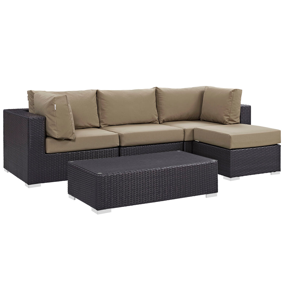 Modway Convene 5 Piece Outdoor Patio Sectional Set - EEI-2172 - EEI-2172 | Outdoor Sofas, Loveseats & Sectionals | Modishstore - 6