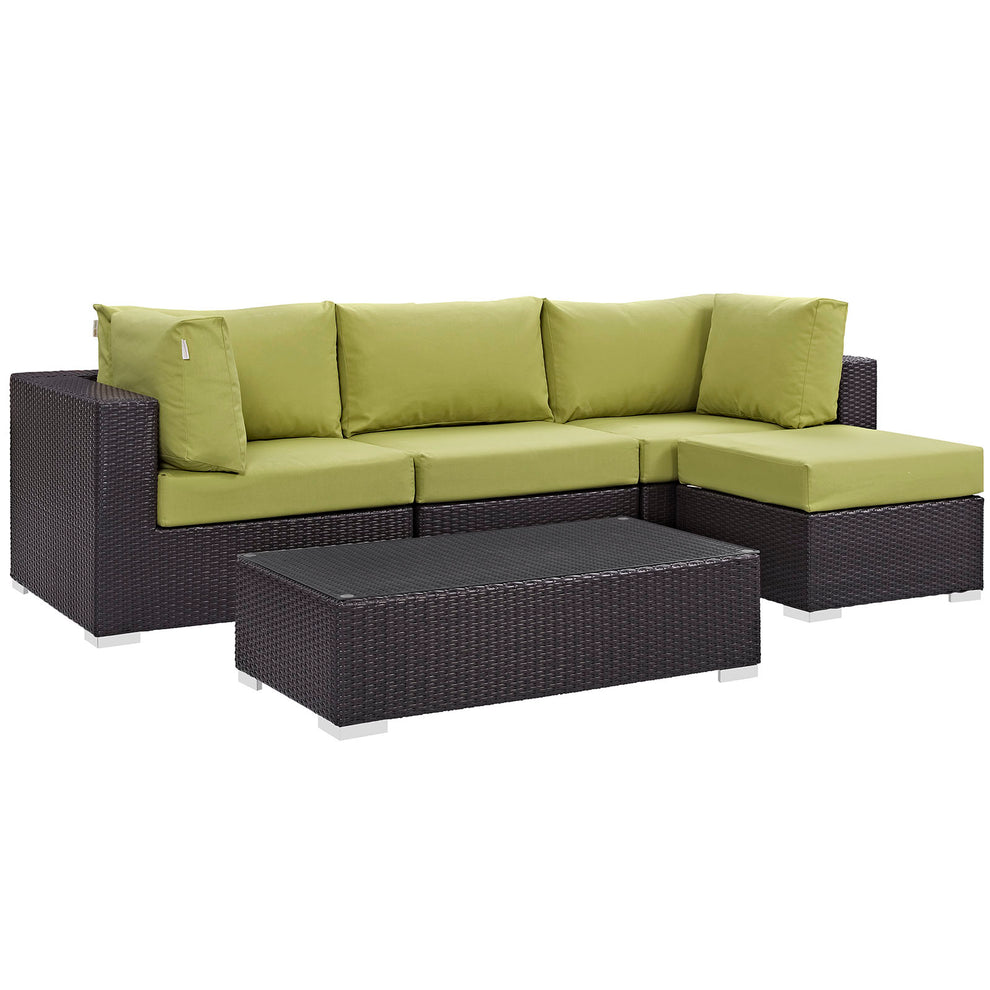 Modway Convene 5 Piece Outdoor Patio Sectional Set - EEI-2172 - EEI-2172 | Outdoor Sofas, Loveseats & Sectionals | Modishstore - 4