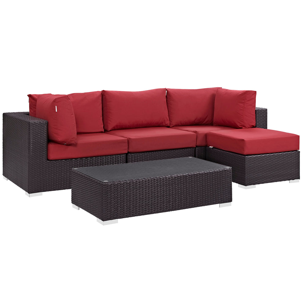 Modway Convene 5 Piece Outdoor Patio Sectional Set - EEI-2172 - EEI-2172 | Outdoor Sofas, Loveseats & Sectionals | Modishstore - 3