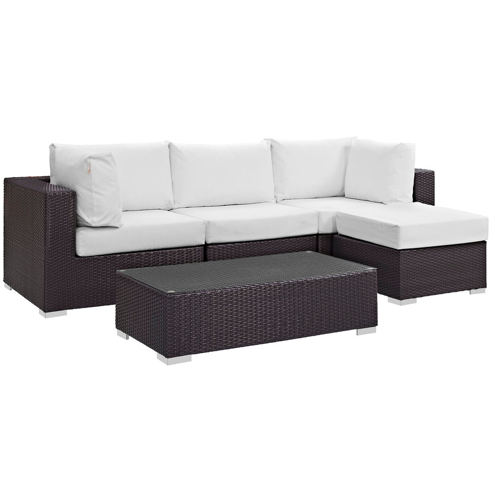 Modway Convene 5 Piece Outdoor Patio Sectional Set - EEI-2172 - EEI-2172 | Outdoor Sofas, Loveseats & Sectionals | Modishstore - 1