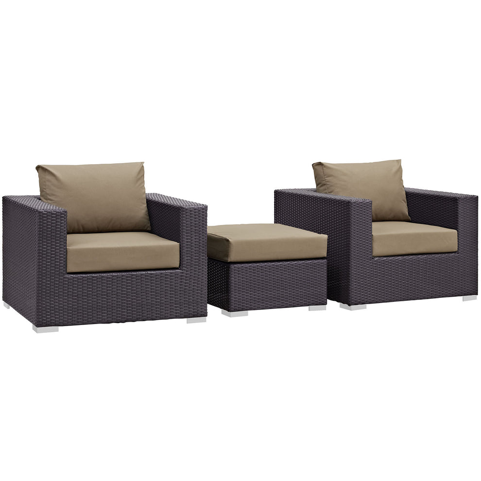 Modway Convene 3 Piece Outdoor Patio Ottoman & Armchair Set - EEI-2174 - EEI-2174 | Outdoor Sofas, Loveseats & Sectionals | Modishstore - 6
