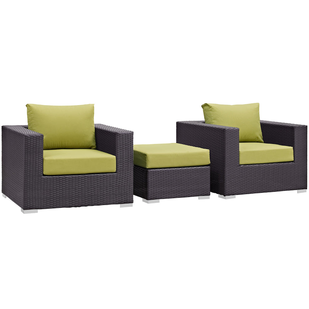Modway Convene 3 Piece Outdoor Patio Ottoman & Armchair Set - EEI-2174 - EEI-2174 | Outdoor Sofas, Loveseats & Sectionals | Modishstore - 4