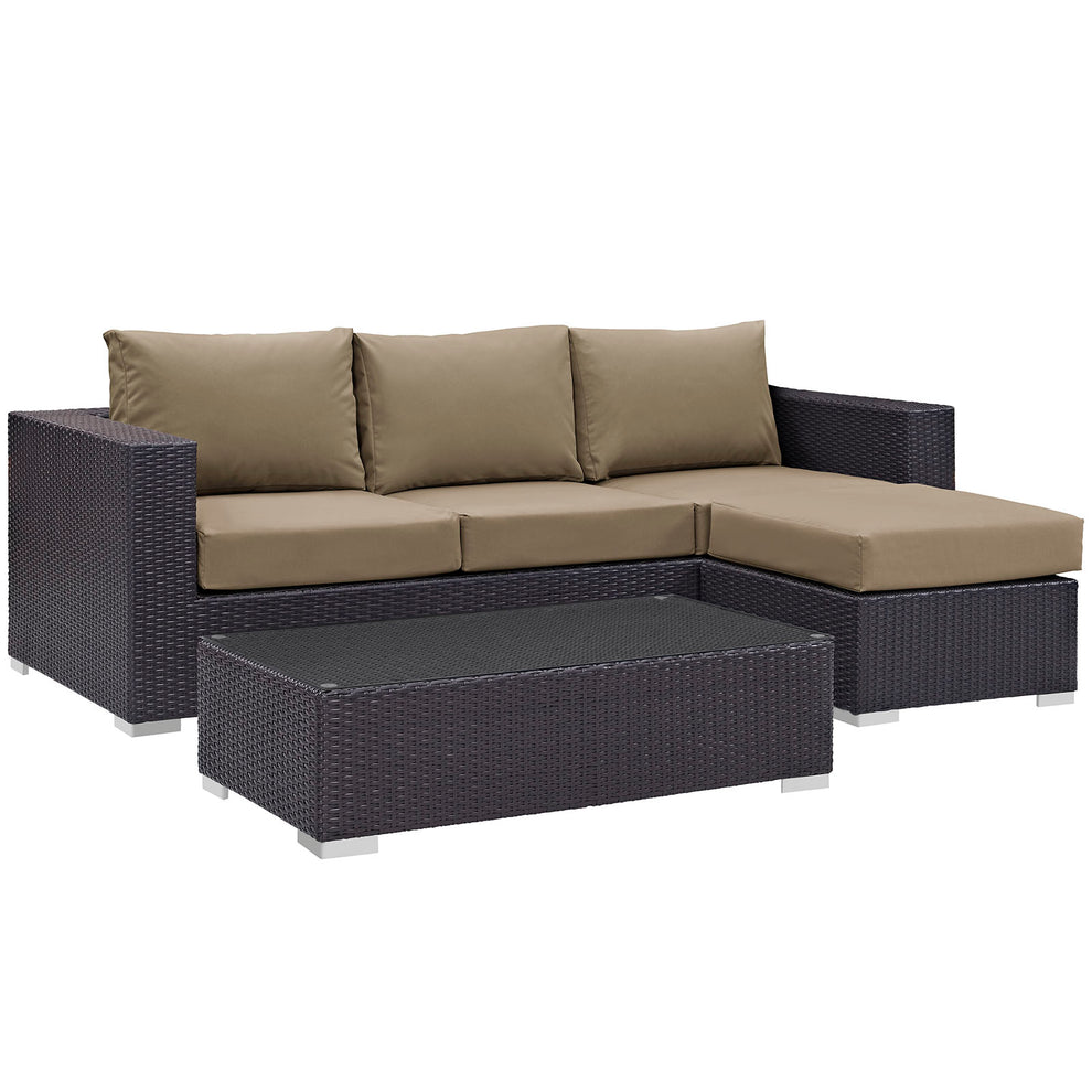 Modway Convene 3 Piece Outdoor Patio Sofa Set - EEI-2178 | Outdoor Sofas, Loveseats & Sectionals | Modishstore - 6
