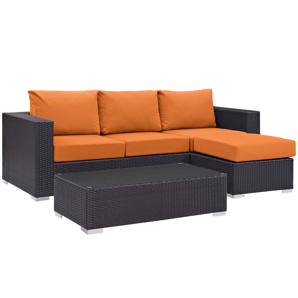 Modway Convene 3 Piece Outdoor Patio Sofa Set - EEI-2178 | Outdoor Sofas, Loveseats & Sectionals | Modishstore - 5
