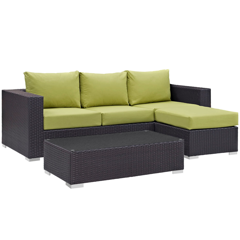Modway Convene 3 Piece Outdoor Patio Sofa Set - EEI-2178 | Outdoor Sofas, Loveseats & Sectionals | Modishstore - 4
