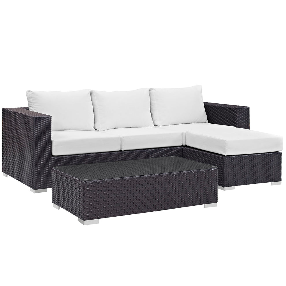 Modway Convene 3 Piece Outdoor Patio Sofa Set - EEI-2178 | Outdoor Sofas, Loveseats & Sectionals | Modishstore - 1