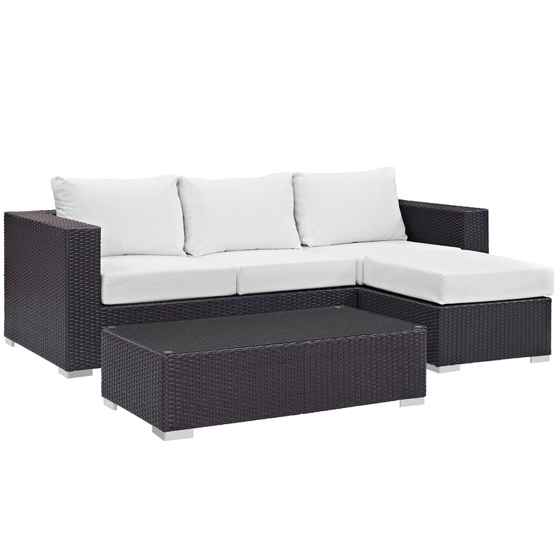 Modway Convene 3 Piece Outdoor Patio Sofa Set | Outdoor Sofas, Loveseats & Sectionals | Modishstore-21