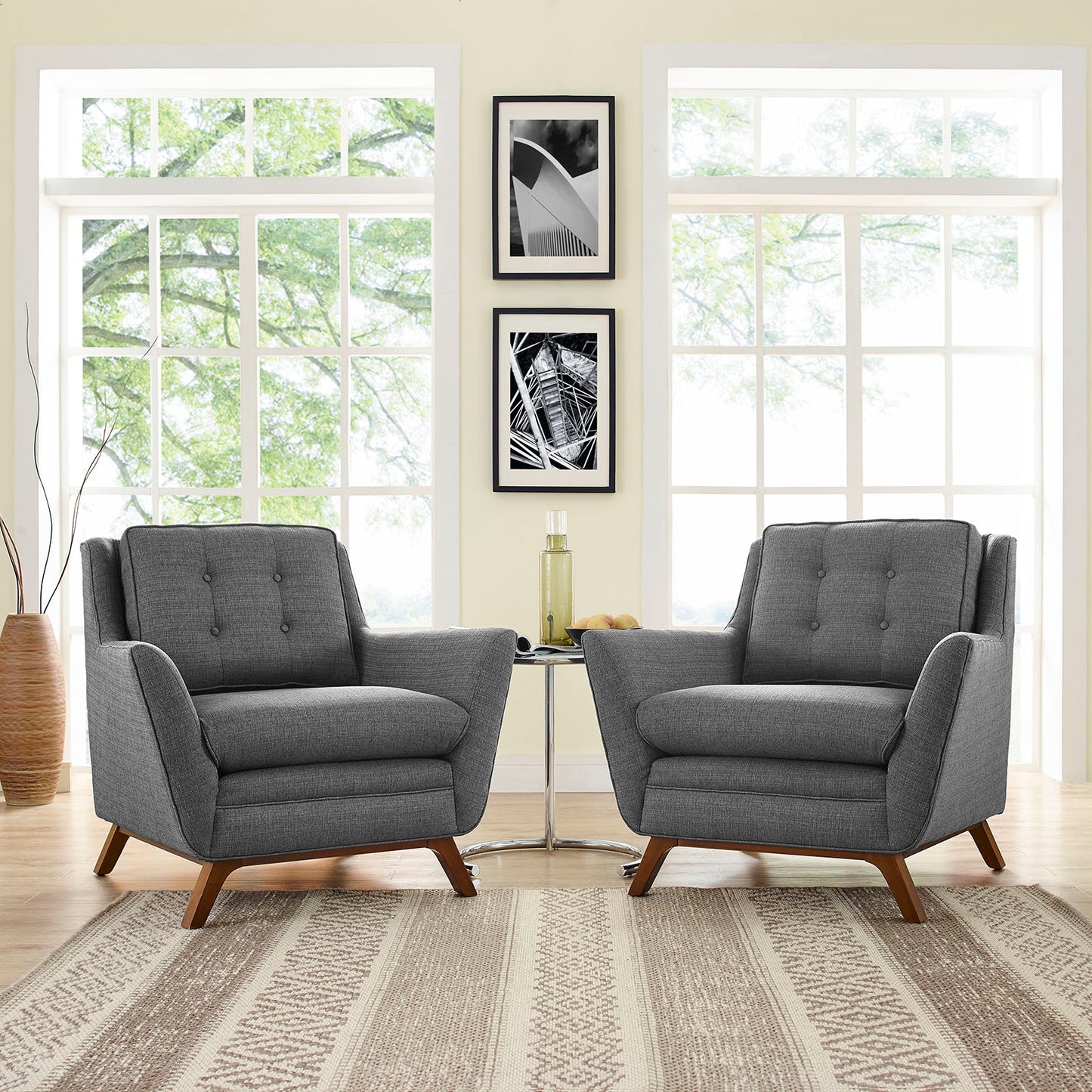 Beguile 2 Piece Upholstered Fabric Living Room Set By Modway - EEI-2185 | Sofa Set | Modishstore - 6