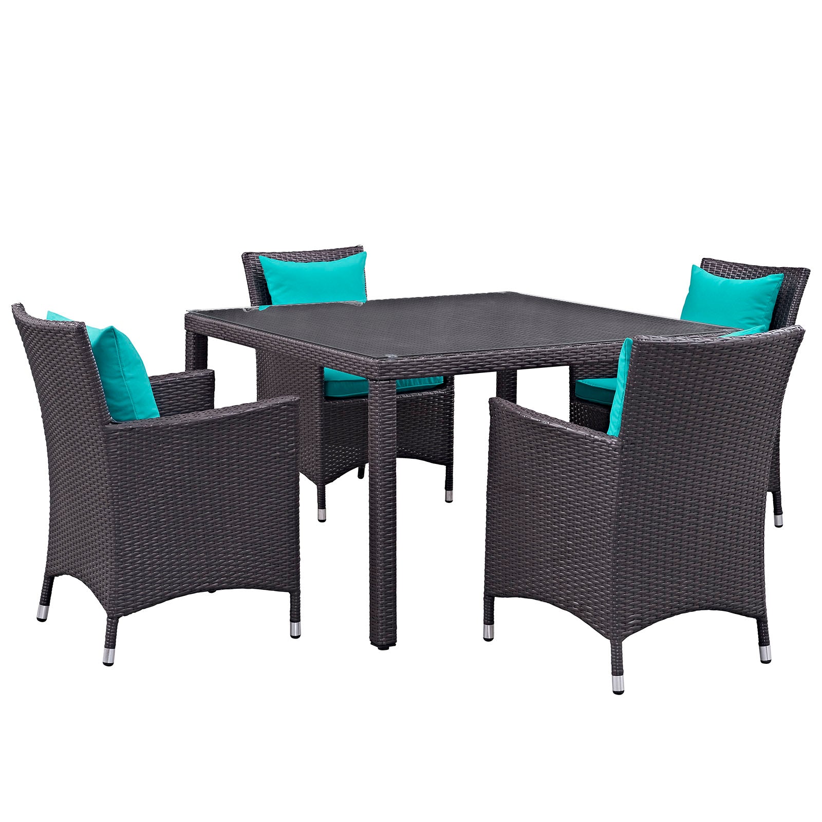 Modway Convene 5 Piece Outdoor Patio Dining Set - EEI-2191 | Outdoor Dining Sets | Modishstore - 2