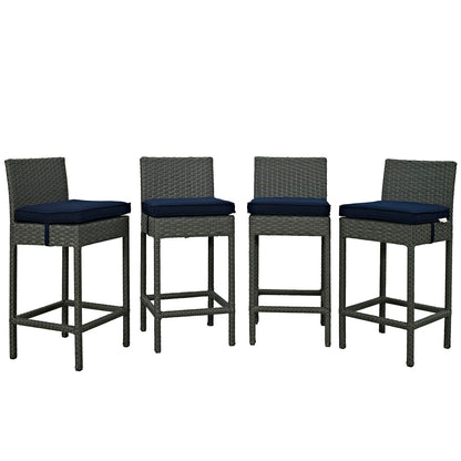 Sojourn 4 Piece Outdoor Patio Sunbrella® Pub Set By Modway - EEI-2196 | Bar Stools | Modishstore - 6