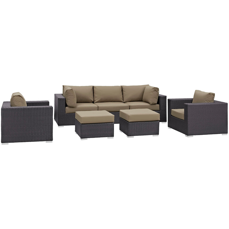 Modway Convene 7 Piece Outdoor Patio Sectional Set - EEI-2200 - EEI-2200 | Outdoor Sofas, Loveseats & Sectionals | Modishstore - 6