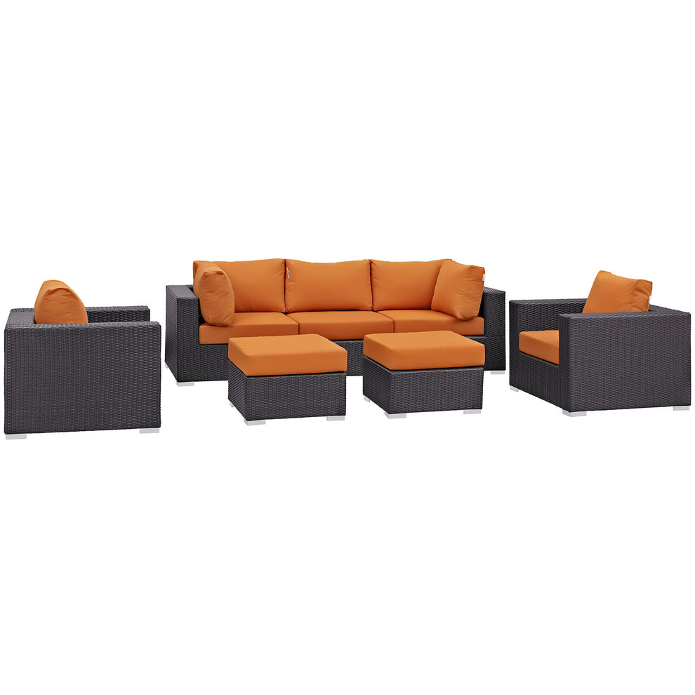 Modway Convene 7 Piece Outdoor Patio Sectional Set - EEI-2200 - EEI-2200 | Outdoor Sofas, Loveseats & Sectionals | Modishstore - 5