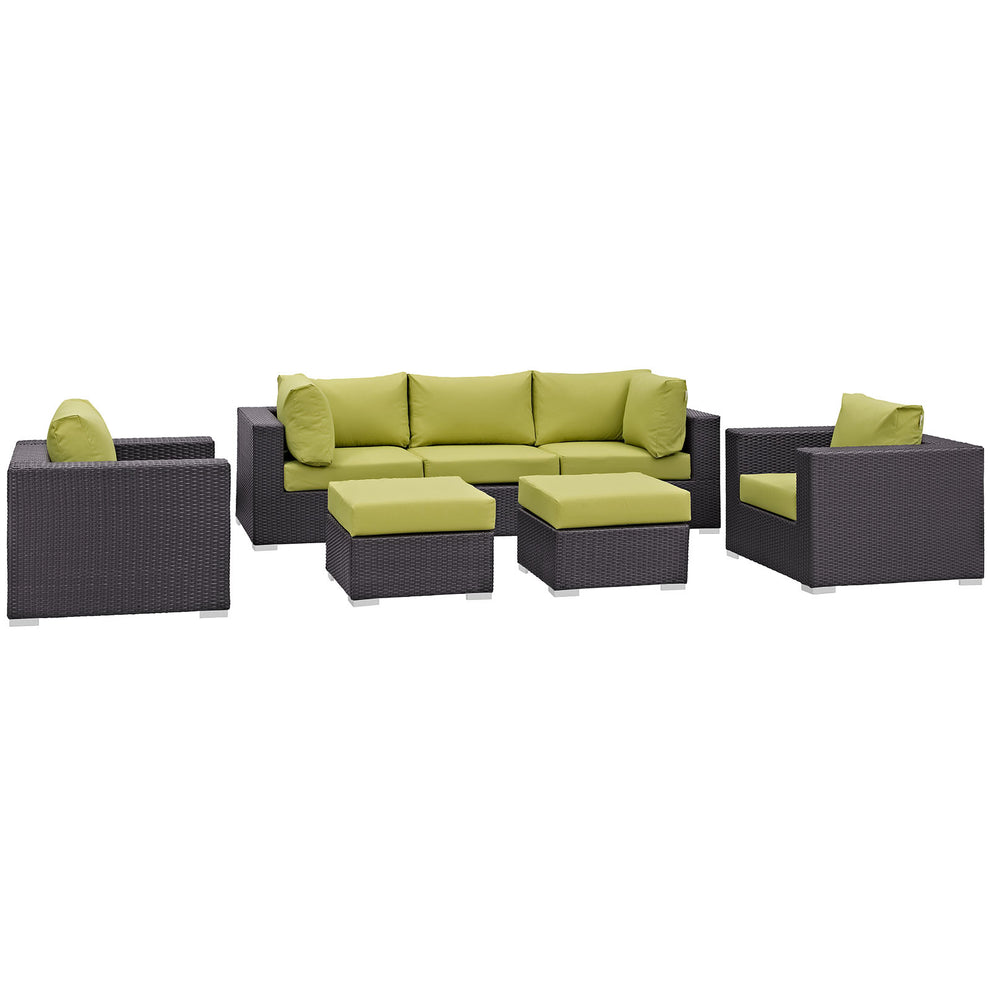 Modway Convene 7 Piece Outdoor Patio Sectional Set - EEI-2200 - EEI-2200 | Outdoor Sofas, Loveseats & Sectionals | Modishstore - 4