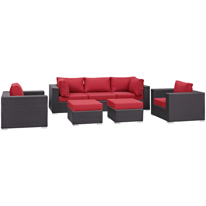 Modway Convene 7 Piece Outdoor Patio Sectional Set - EEI-2200 - EEI-2200 | Outdoor Sofas, Loveseats & Sectionals | Modishstore - 3