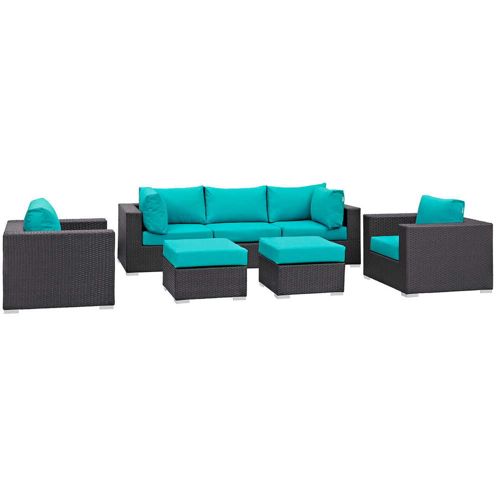 Modway Convene 7 Piece Outdoor Patio Sectional Set - EEI-2200 - EEI-2200 | Outdoor Sofas, Loveseats & Sectionals | Modishstore - 2