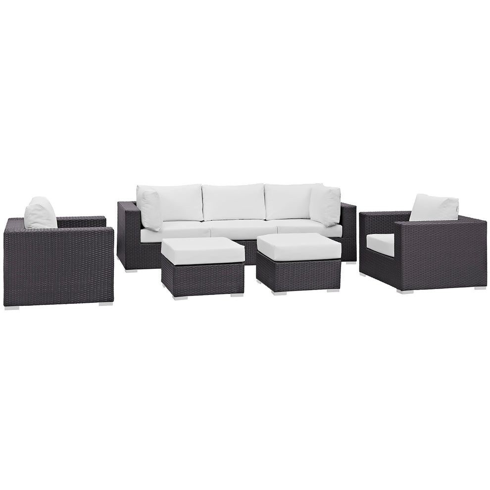 Modway Convene 7 Piece Outdoor Patio Sectional Set - EEI-2200 - EEI-2200 | Outdoor Sofas, Loveseats & Sectionals | Modishstore - 1