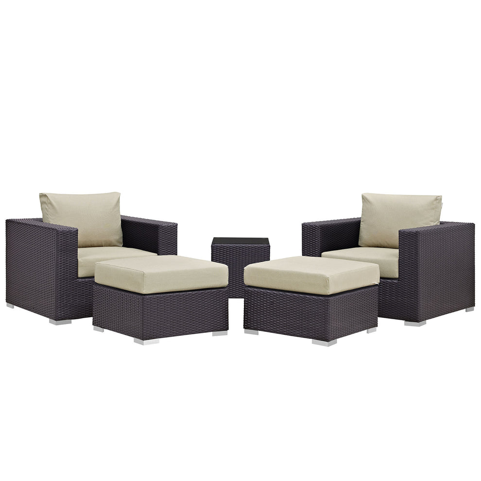 Modway Convene 5 Piece Outdoor Patio Sectional Set - EEI-2201 - EEI-2201 | Outdoor Sofas, Loveseats & Sectionals | Modishstore - 7