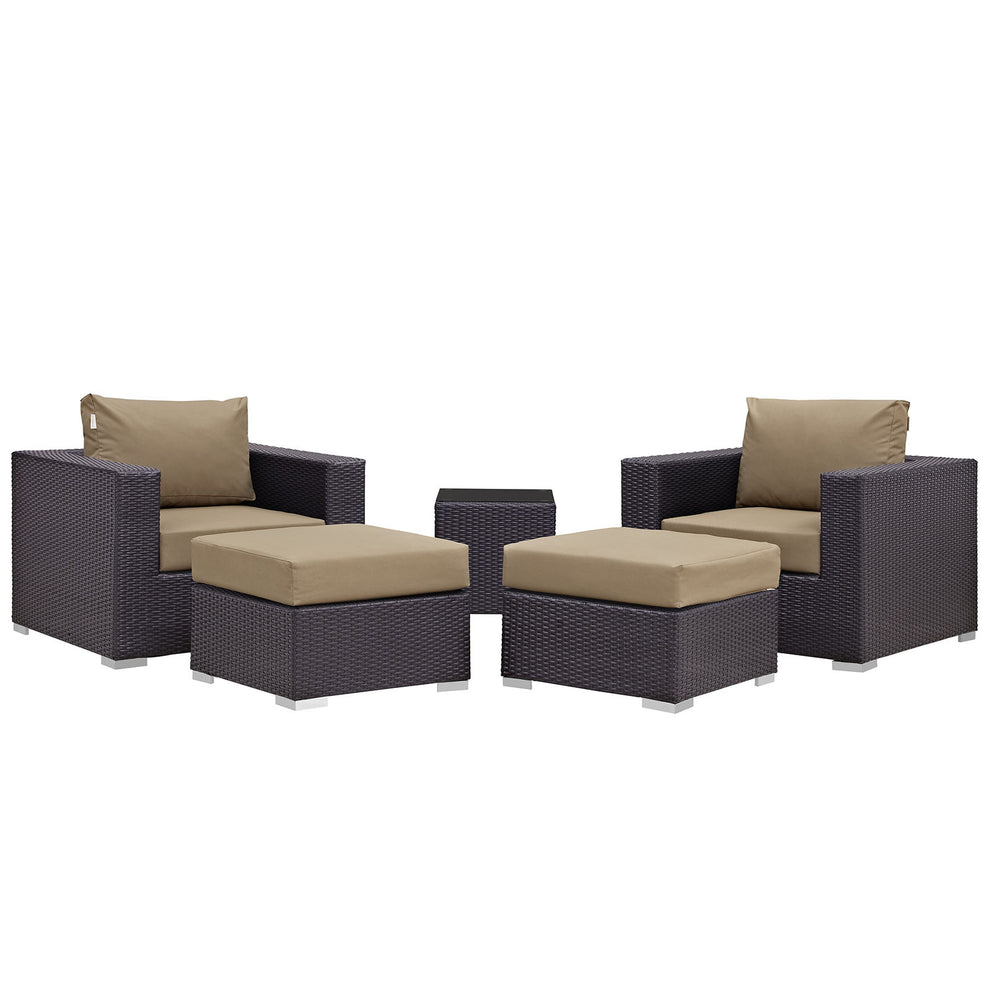 Modway Convene 5 Piece Outdoor Patio Sectional Set - EEI-2201 - EEI-2201 | Outdoor Sofas, Loveseats & Sectionals | Modishstore - 6