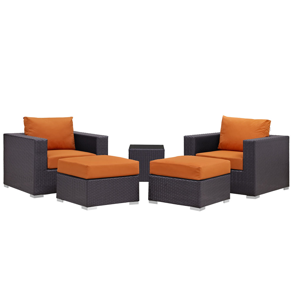 Modway Convene 5 Piece Outdoor Patio Sectional Set - EEI-2201 - EEI-2201 | Outdoor Sofas, Loveseats & Sectionals | Modishstore - 5