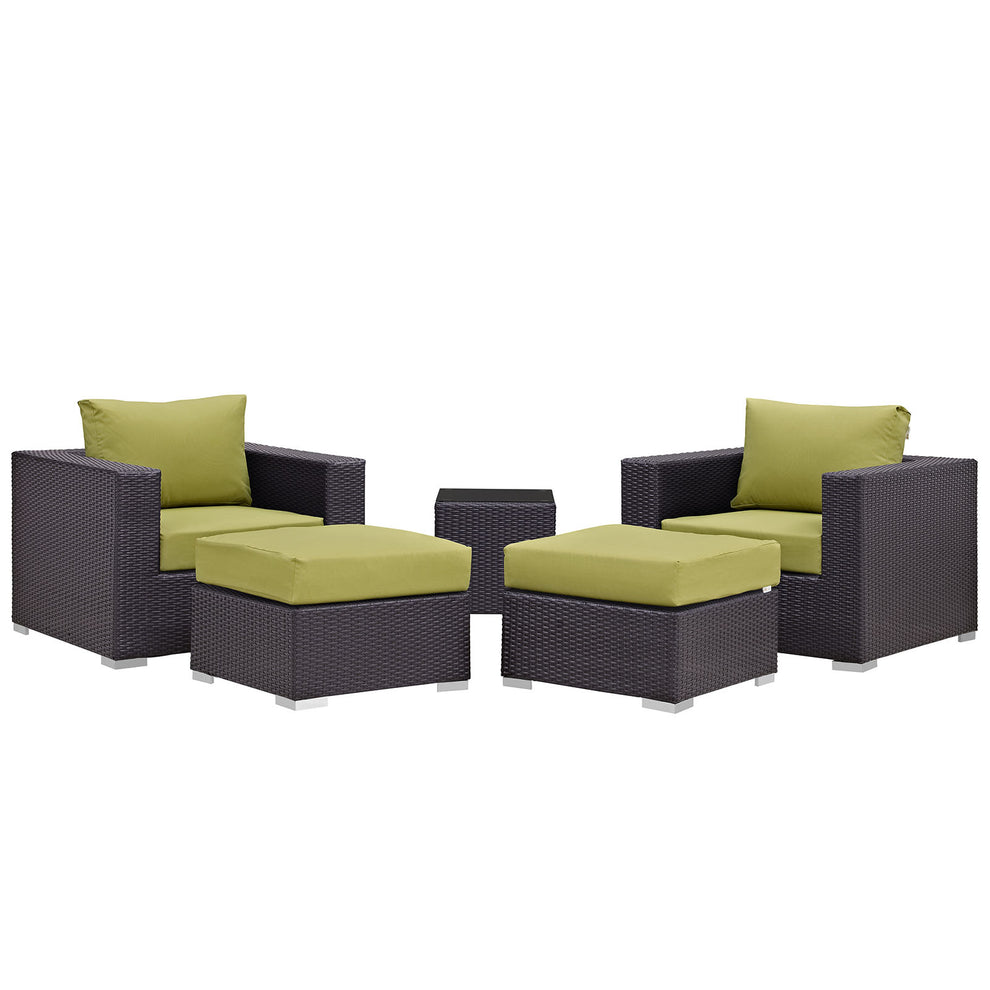 Modway Convene 5 Piece Outdoor Patio Sectional Set - EEI-2201 - EEI-2201 | Outdoor Sofas, Loveseats & Sectionals | Modishstore - 4