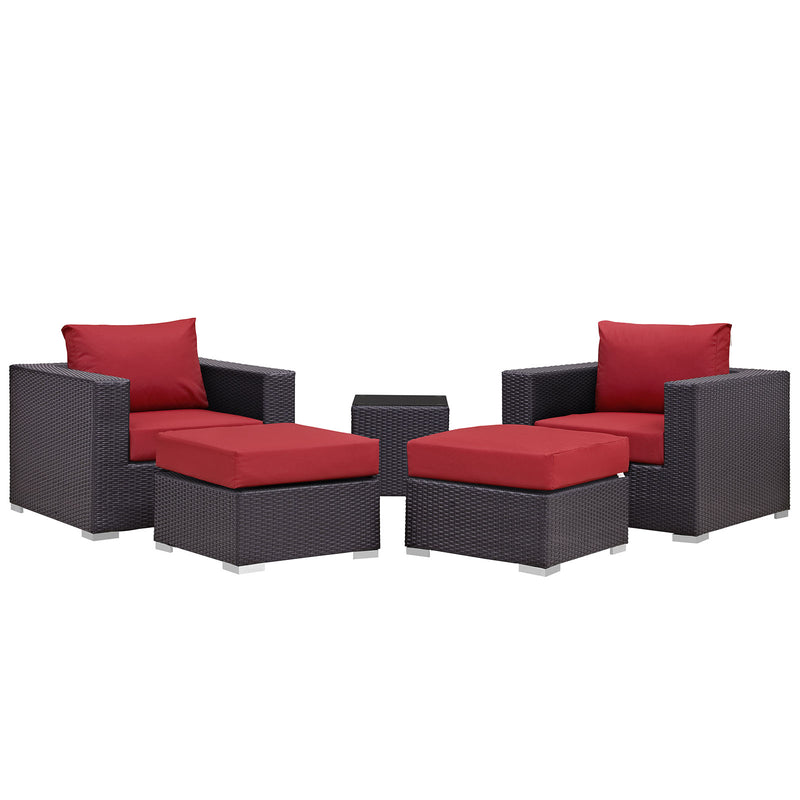 Modway Convene 5 Piece Outdoor Patio Sectional Set - EEI-2201 - EEI-2201 | Outdoor Sofas, Loveseats & Sectionals | Modishstore - 3