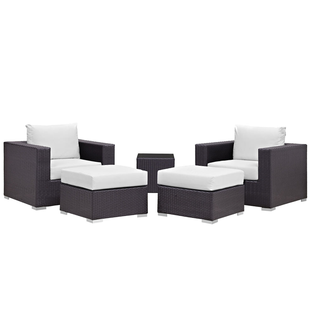Modway Convene 5 Piece Outdoor Patio Sectional Set - EEI-2201 - EEI-2201 | Outdoor Sofas, Loveseats & Sectionals | Modishstore - 1