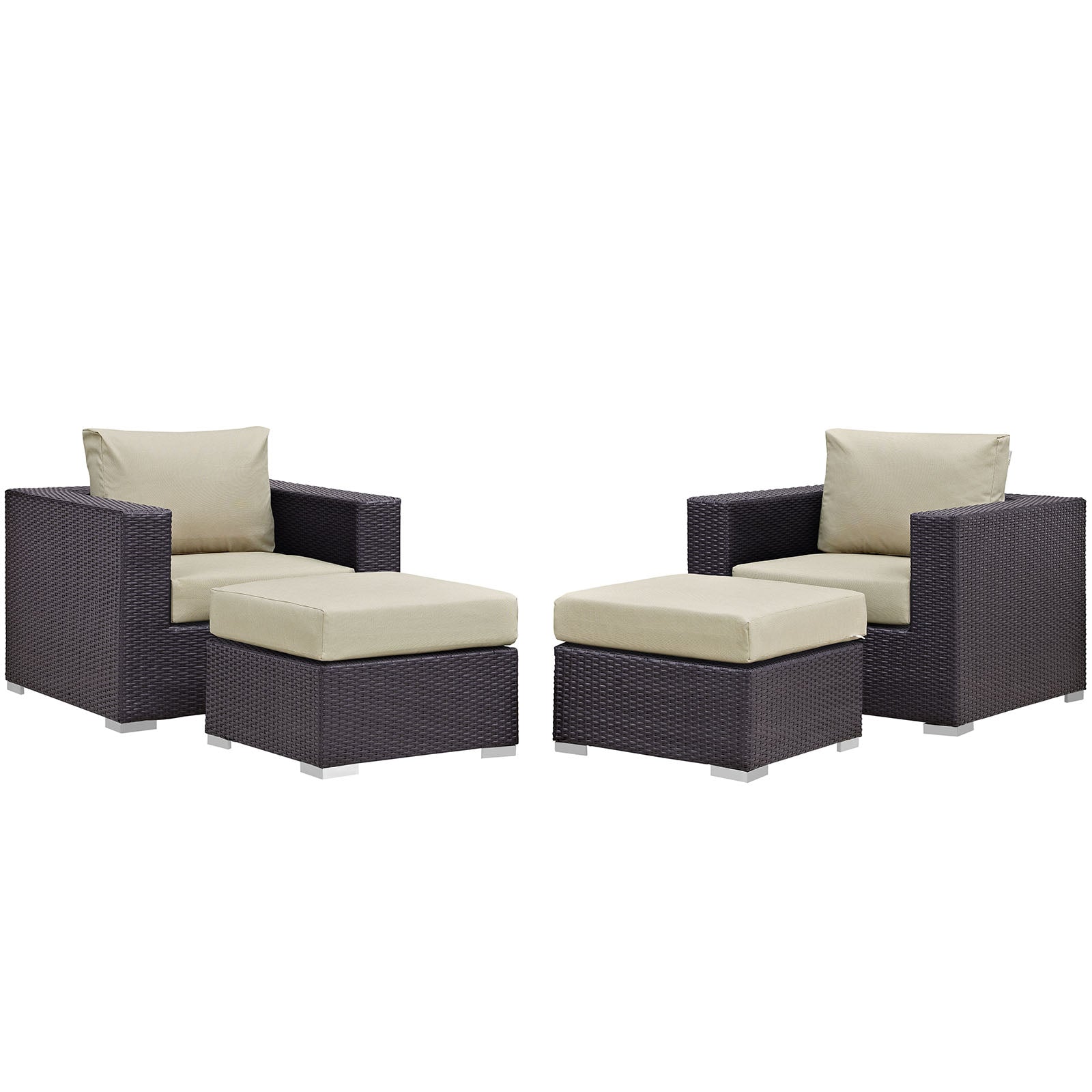Modway Convene 4 Piece Outdoor Patio Sectional Set | Outdoor Sofas, Loveseats & Sectionals | Modishstore-2