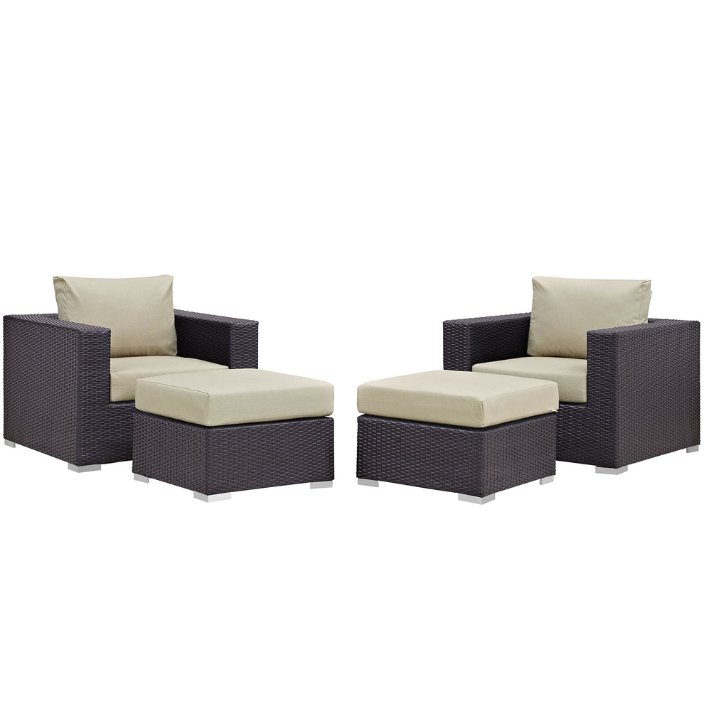 Modway Convene 4 Piece Outdoor Patio Sectional Set - EEI-2202 | Outdoor Sofas, Loveseats & Sectionals | Modishstore - 2