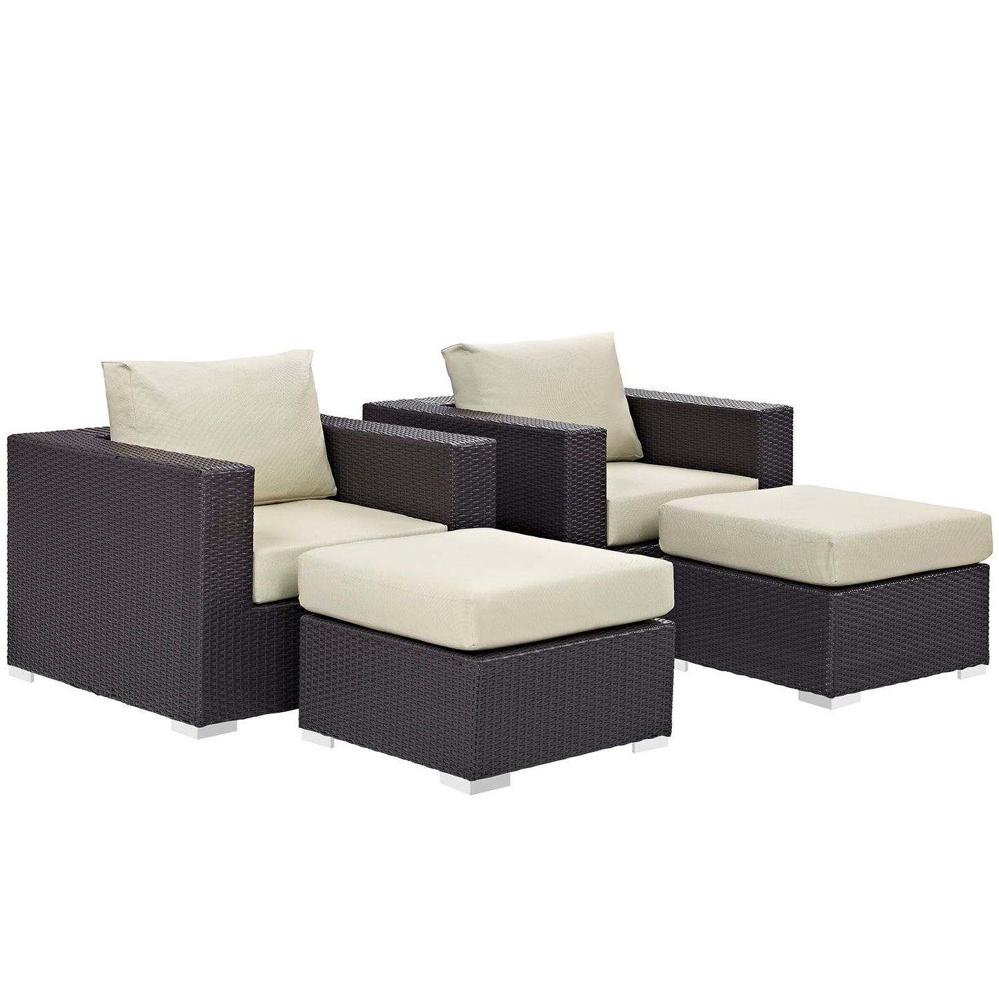 Modway Convene 4 Piece Outdoor Patio Sectional Set | Outdoor Sofas, Loveseats & Sectionals | Modishstore-3