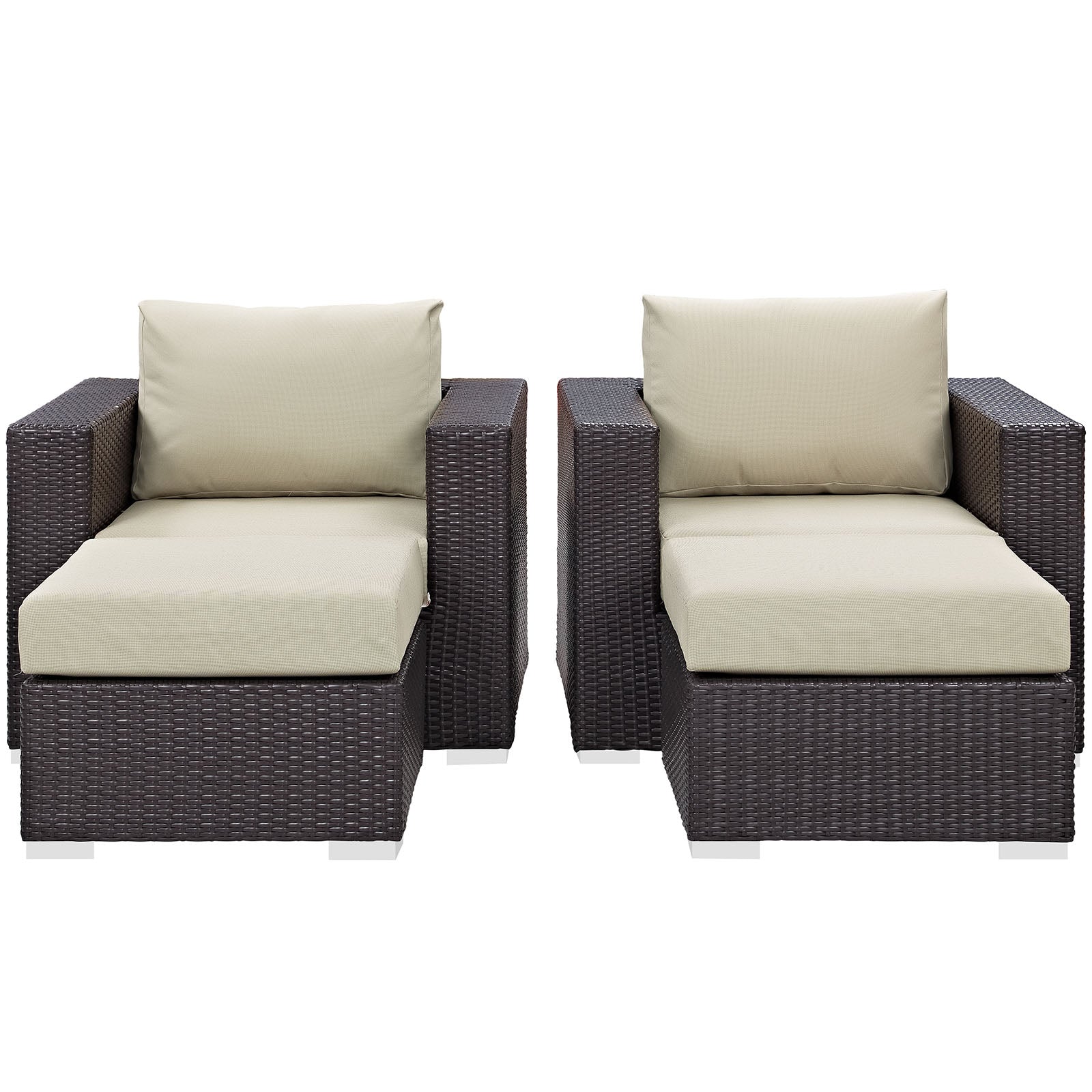 Modway Convene 4 Piece Outdoor Patio Sectional Set | Outdoor Sofas, Loveseats & Sectionals | Modishstore-4